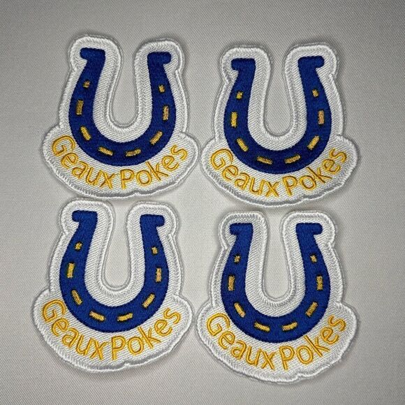 Geaux Pokes Embroidered Patch x4 - Picture 1 of 4